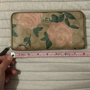 Monogram with roses coach wallet